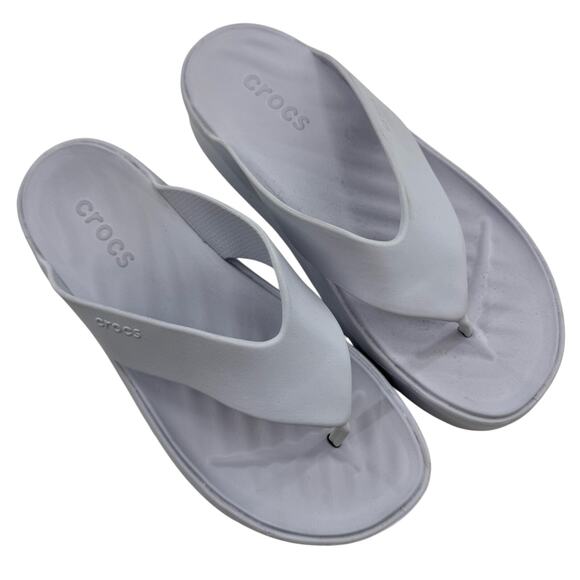 Crocs Getaway Platform Chunky Flip Flop White Stucco Size 8 - Picture 1 of 11